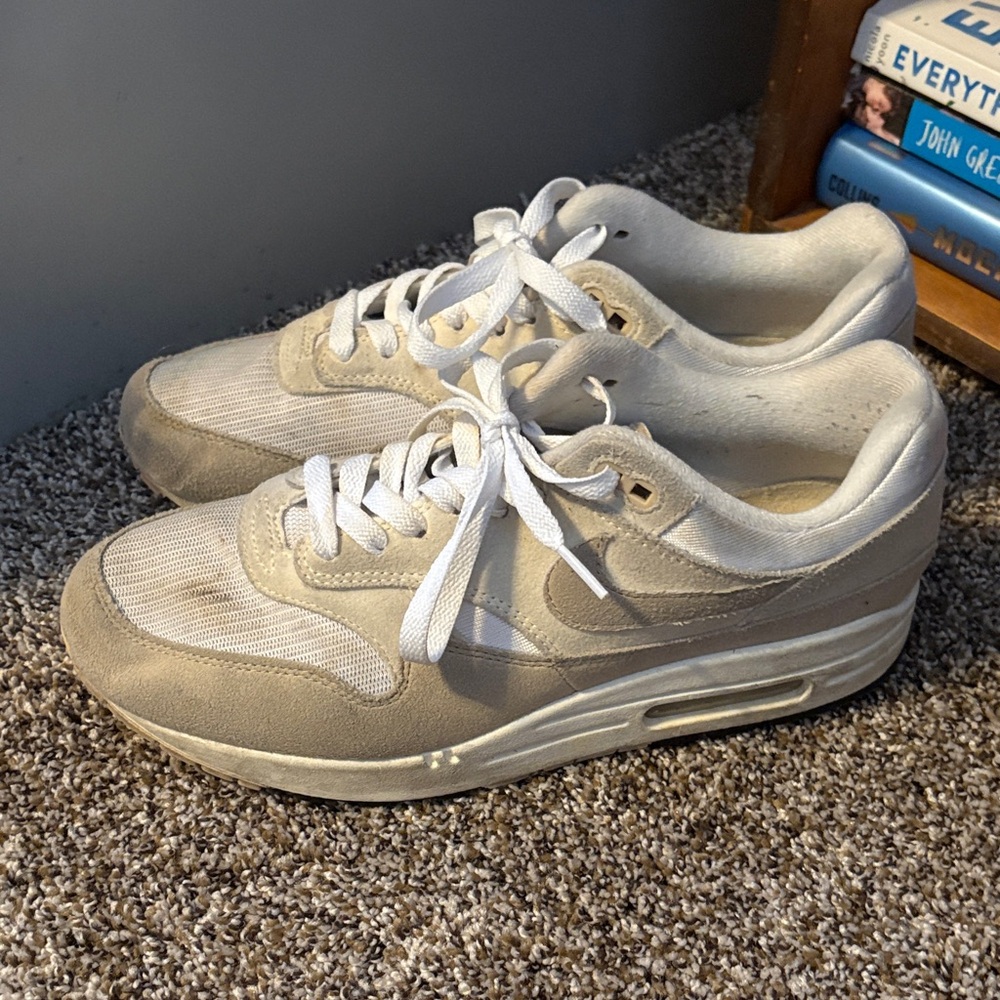 Beige and White NIKE Sneakers